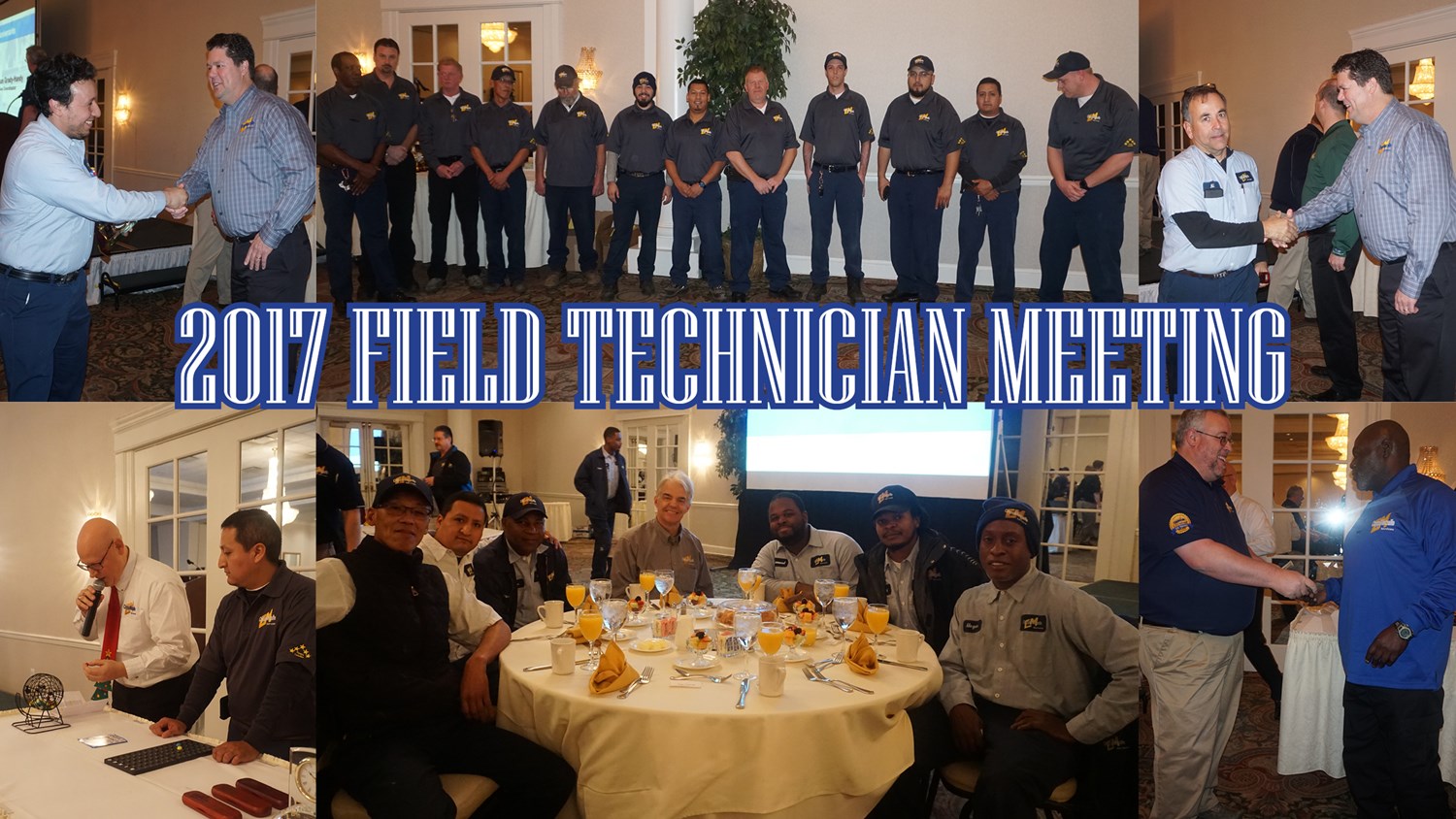 Collage of CroppMetcalfe employees at the 2017 Field Technician Meeting. 