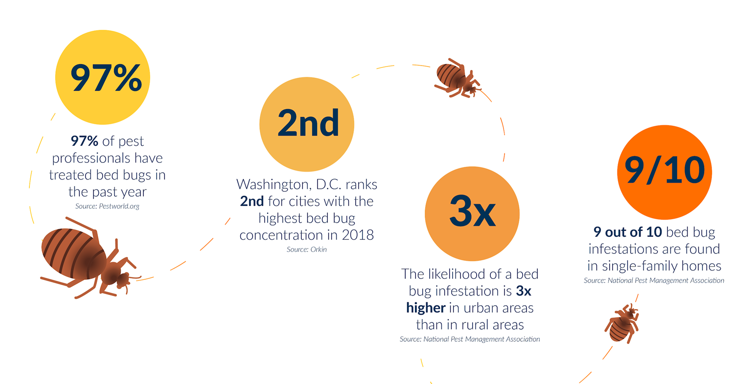 Chart highlighting the relevance of bed bugs in single family homes throughout the Washington, D.C. region. 