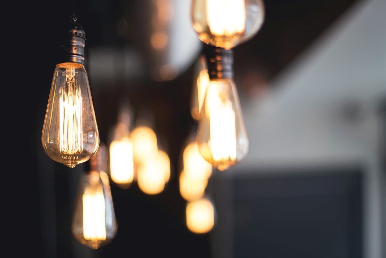 A string of dimming and flickering LED light bulbs in a Northern Virginian home. 